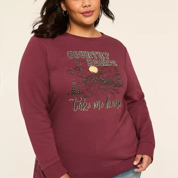 NWT Rhinestone Country Roads Graphic Sweatshirt - Picture 5 of 8